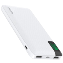 Geonav Power Bank Carregador Portátil Universal 10.000mAh com 2 portas USB + 1 porta USB-C Branco