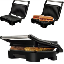 Grill Elétrico Mallory Asteria Compact 900W Preto Inox 127V