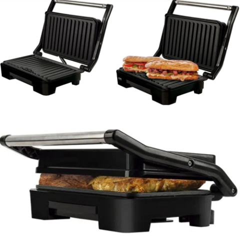 Grill Elétrico Mallory Asteria Compact 900W Preto Inox 127V