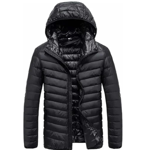 Jaqueta Bobojaco Puffer Impermeável Becker Nylon Masculino com Bolsos e Capuz
