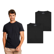 Kit 2 Camisetas Masculinas Básicas Logo Polo Wear Preto