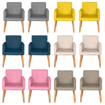 Kit 2 Poltronas Cadeira Decorativa Espuma D-22 Moblan Decor