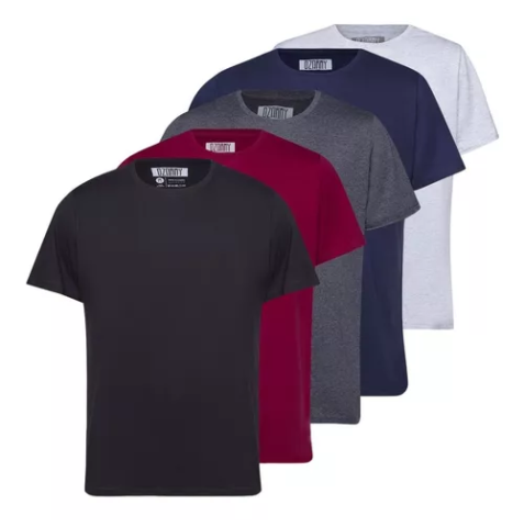 Kit 5 Camiseta Masculina 100% Algodão Basica DZ Army
