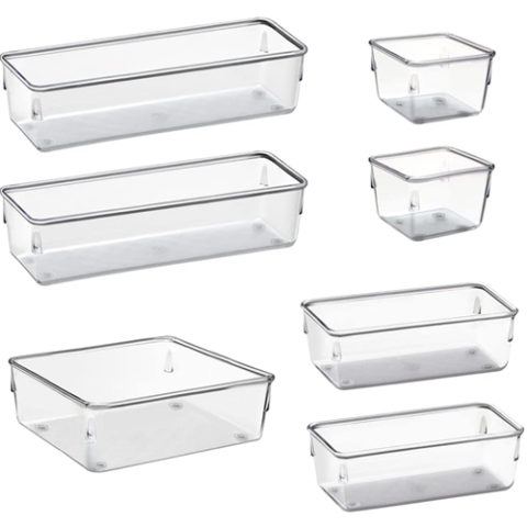 Kit 7 Organizadores Modular Acrimet Multiuso Acrílico Transparente