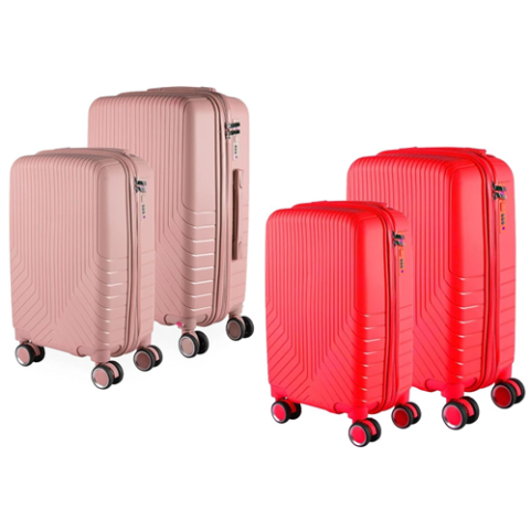 Kit Malas Viagem Premium Polipropileno P e M com Rodas 360° França AeroMalas