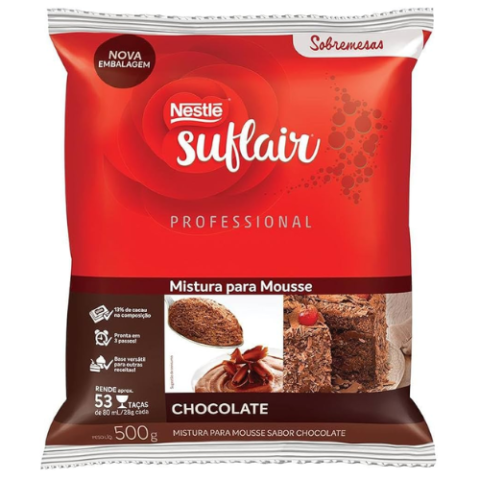 Linha Profissional Suflair Mistura para Mousse Sabor Chocolate 500g