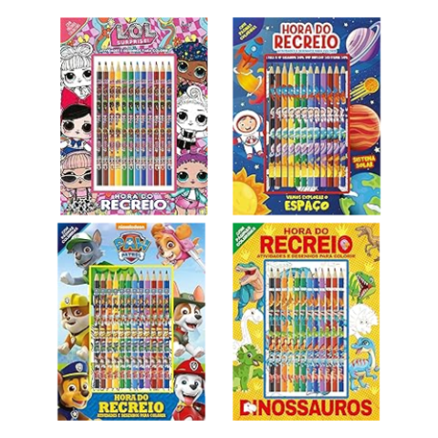 Livro de Atividades Hora do Recreio + 12 Lápis de Cor