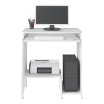 Mesa para Computador com Prateleira Retrátil Branco Artely Pixel