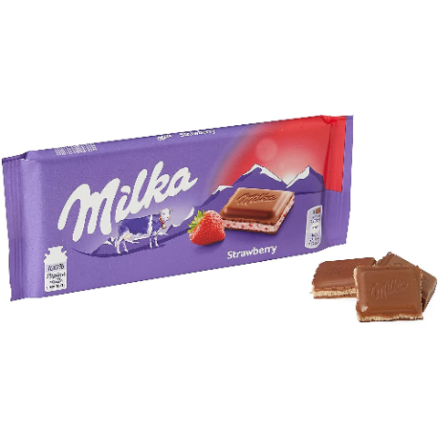 Milka Chocolate Recheado Strawberry Yogurt 100g