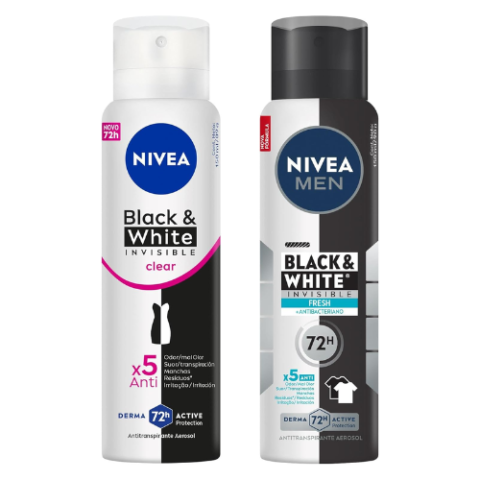 Nivea Men Desodorante Antitranspirante Aerossol Invisible Black & White 150ml