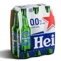 Pack 6 Unidades Long Neck Heineken Cerveja Lager Sem Alcool 330ml