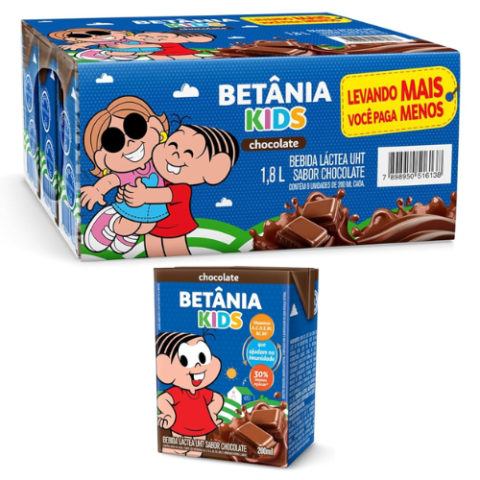 Pack 9 Unidades Achocolatado Betânia Kids 200ml