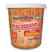 Pote 56 Unidades Paçoca Rolha com Açucar Mascavo Da Colonia