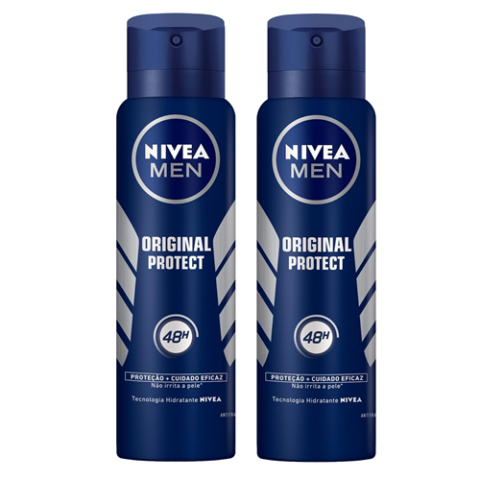 Kit 2 Desodorantes Antitranspirante Aerosol Nivea Men Original Protect 48h 150ml