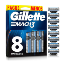 Pack com 8 Refis Para Barbear Gillette Mach3