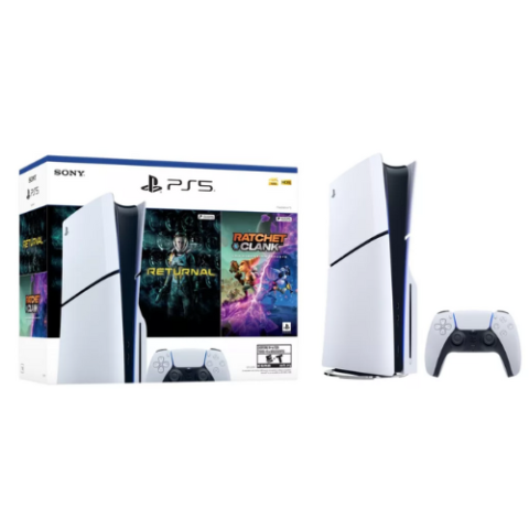 PlayStation 5 Midia Fisica Slim Branco 1TB Returnal e Ratchet e Clank Controle Sem Fio Dualsense