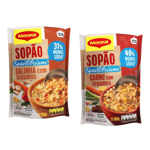 Sopão Maggi Equilibrium Carne ou Galinha Com Legumes 150g
