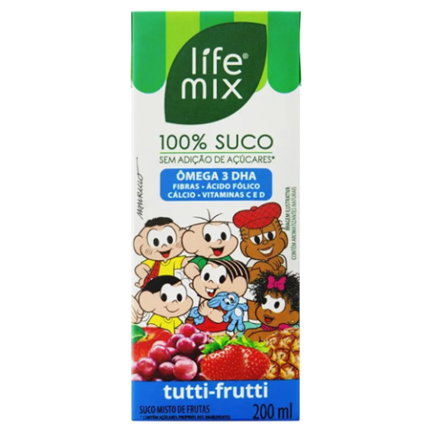 Suco Life Mix Turma da Mônica Tutti-Frutti 200ml