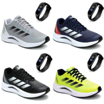 Tênis Masculino Esportivo + Relógio Digital Vermelho DM Damando