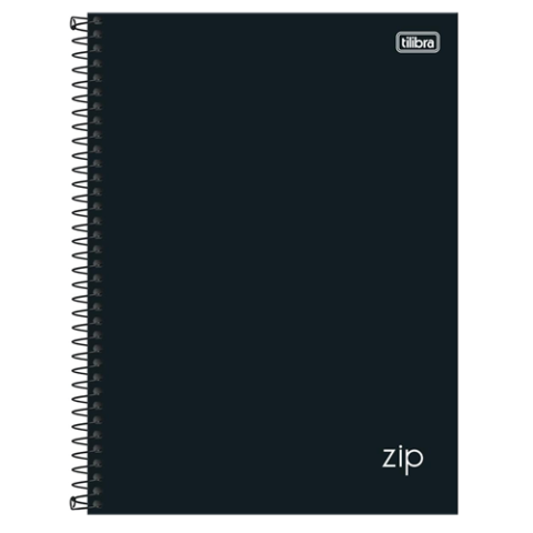 Tilibra Caderno Universitário Capa Dura Espiral 10 Matérias 160 Folhas Zip Preto