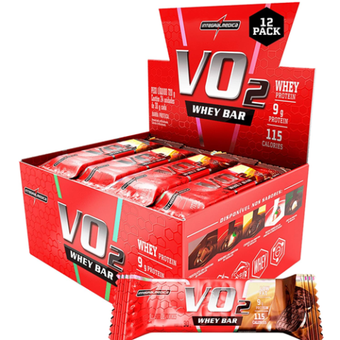 VO2 Pack 12 Unidades Whey Bar Cookies and Cream Integralmedica 360g