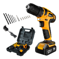 WAP Parafusadeira e Furadeira à Bateria 12V com Kit de 13 Acessórios e Maleta, Empunhadura Emborrachada, Bivolt
