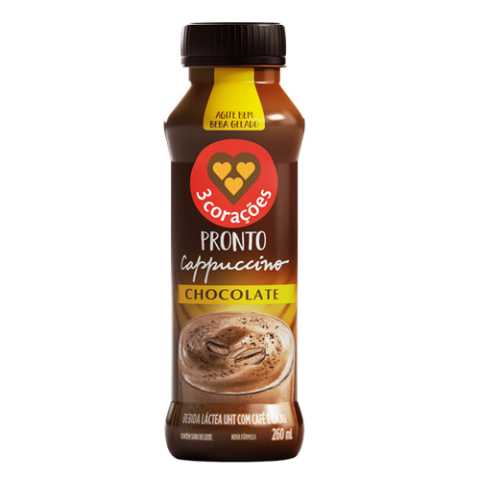 3 Corações Cappuccino Pronto Chocolate 260ml