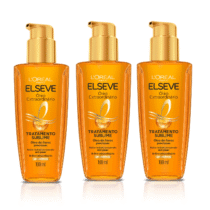 3 Unidades Elseve Óleo Extraordinário Anti Frizz Tratamento Reconstrutor 100ml