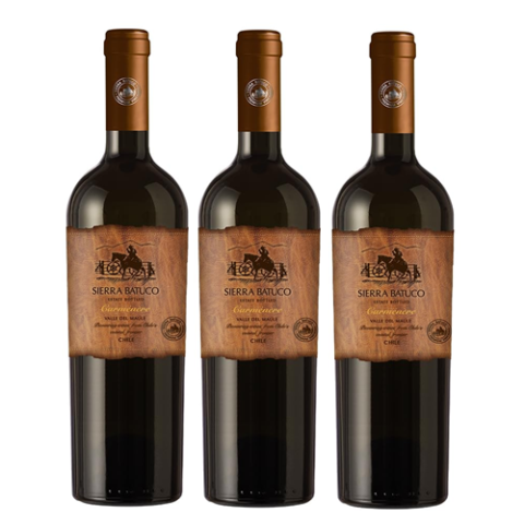 3 Unidades Sierra Batuco Vinho Tinto Chileno Carmenere 750ml