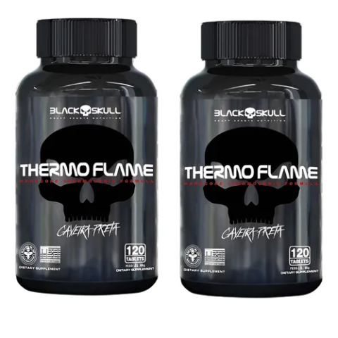 Black Skull 2 Unidades Termogênico em Cápsula Thermoflame 120 capsulas cada