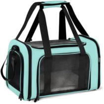 Bolsa Transporte Pet Multifuncional Ventilação em 4 lados com Zíper liso Portátil Verde