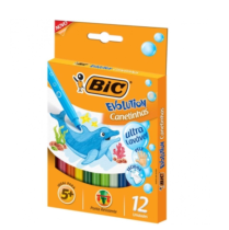 Canetinhas Hidrográficas BIC Kids Evolution Ultra Lavável 12 Cores