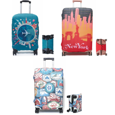 Capa Protetora para Mala de Viagem Tecido Elástico Resistente Anti-Risco