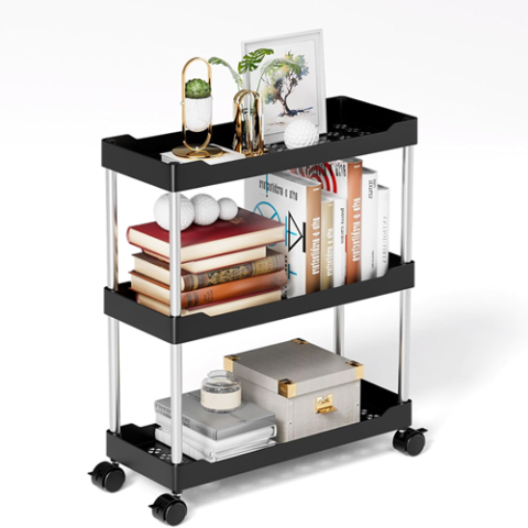 Carrinho Organizador Multiuso 3 Prateleiras 60cm com Rodinhas Móvel