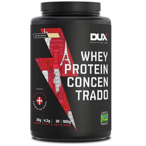 Dux Whey Protein Concentrado Sabores do Mundo Butter Cookies Dinamarca 900g