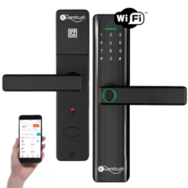 Fechadura Eletronica Digital Com Biometria Senha Wifi + Aplicativo Kuanttum Delta Pro Tuya