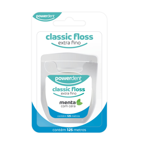 Fio Dental Classic Floss Extra Fino 125m Menta Power Dent
