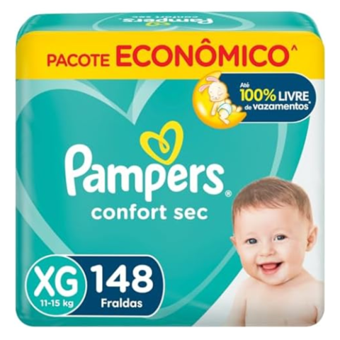 Fralda Pampers Confort Sec XG 148 Unidades