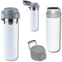 Garrafa Térmica Parede Dupla Aço Inoxidável 800ml com Tampa Flip e Livre de BPA