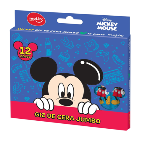Giz de Cera Jumbo Mickey 12 cores Molin
