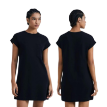 Hering Vestido Básico Curto Texturizado Com Bolso