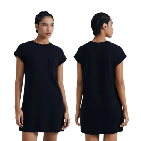 Hering Vestido Básico Curto Texturizado Com Bolso
