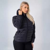 Jaqueta Feminina Puffer Bobojaco Impermeável Capuz Nylon