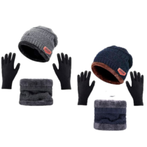 Kit Inverno Touca Peluciada Forrada + Luva + Cachecol
