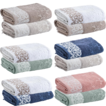 Kit Jogo Toalhas Banho 2 Peças Medalhão Corttex Algodão Jacquard Alta Absorção 450g/m² Altihaus