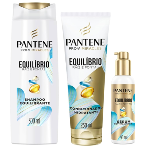 Kit Pantene PRO-V Miracles Equilíbrio Raiz e Pontas Shampoo 300ml + Condicionador 150ml + Sérum 95ml
