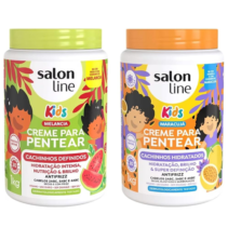 Kit Salon Line Kids Creme para Pentear Melancia + Maracujá 1Kg