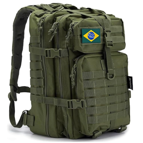 Mochila Militar Tática 50L Grande Impermeável Reforçada Verde New Hawaii