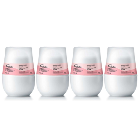 Natura 4 Unidades Desodorante Antitranspirante Roll-on Tododia Aclarar 70ml