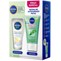 Nivea Protetor Sol Facial Toque Seco Fps70 40ml + Gel Limpeza Controle Brilho 150g